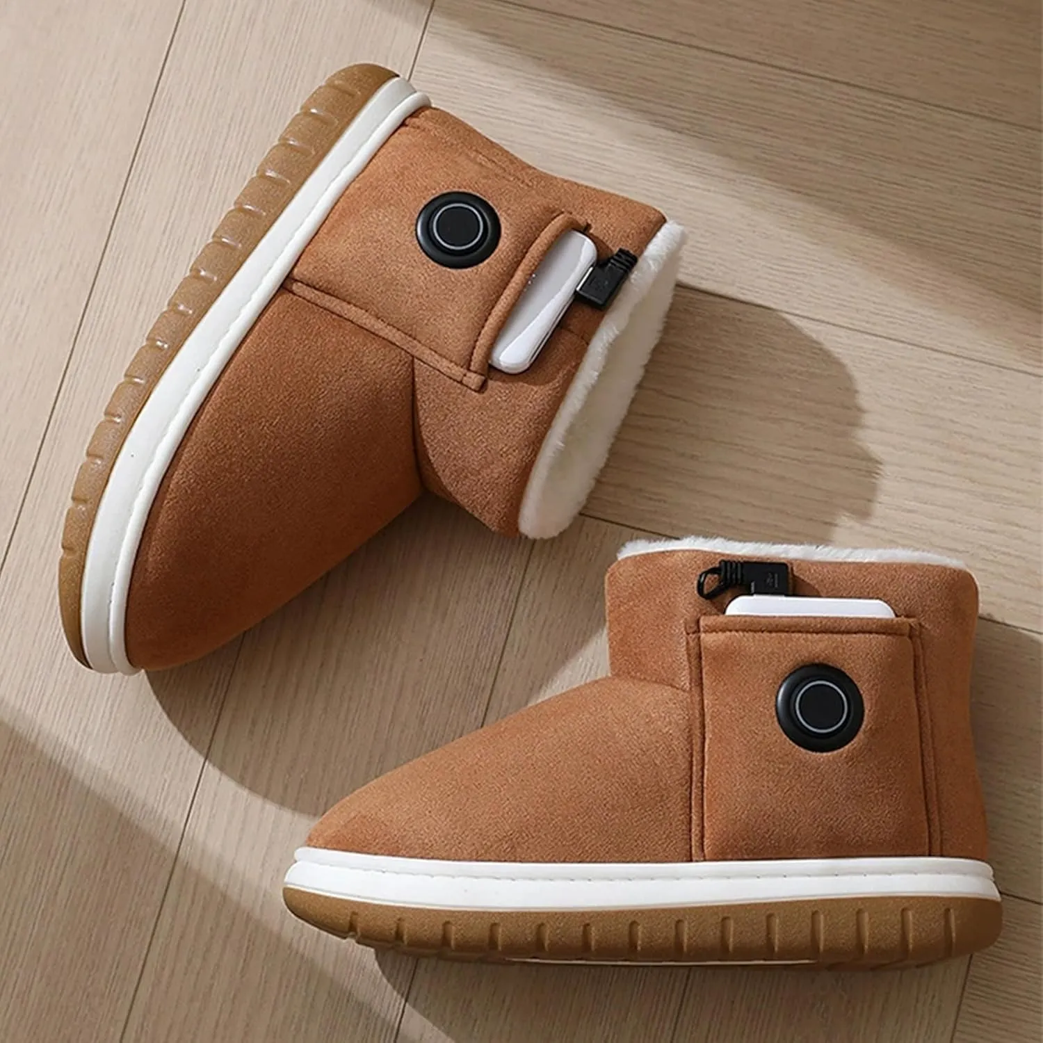 2025 New Heated Boots, Foot Warmer Women Shoes, Non-Slip Winter Snow Boots With 5000mAh Rechargeable Battery Electric Slippers, Unisex
