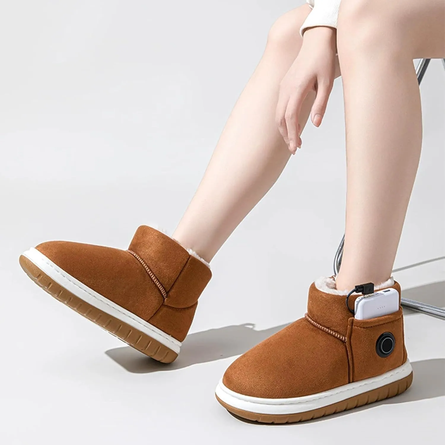 2025 New Heated Boots, Foot Warmer Women Shoes, Non-Slip Winter Snow Boots With 5000mAh Rechargeable Battery Electric Slippers, Unisex