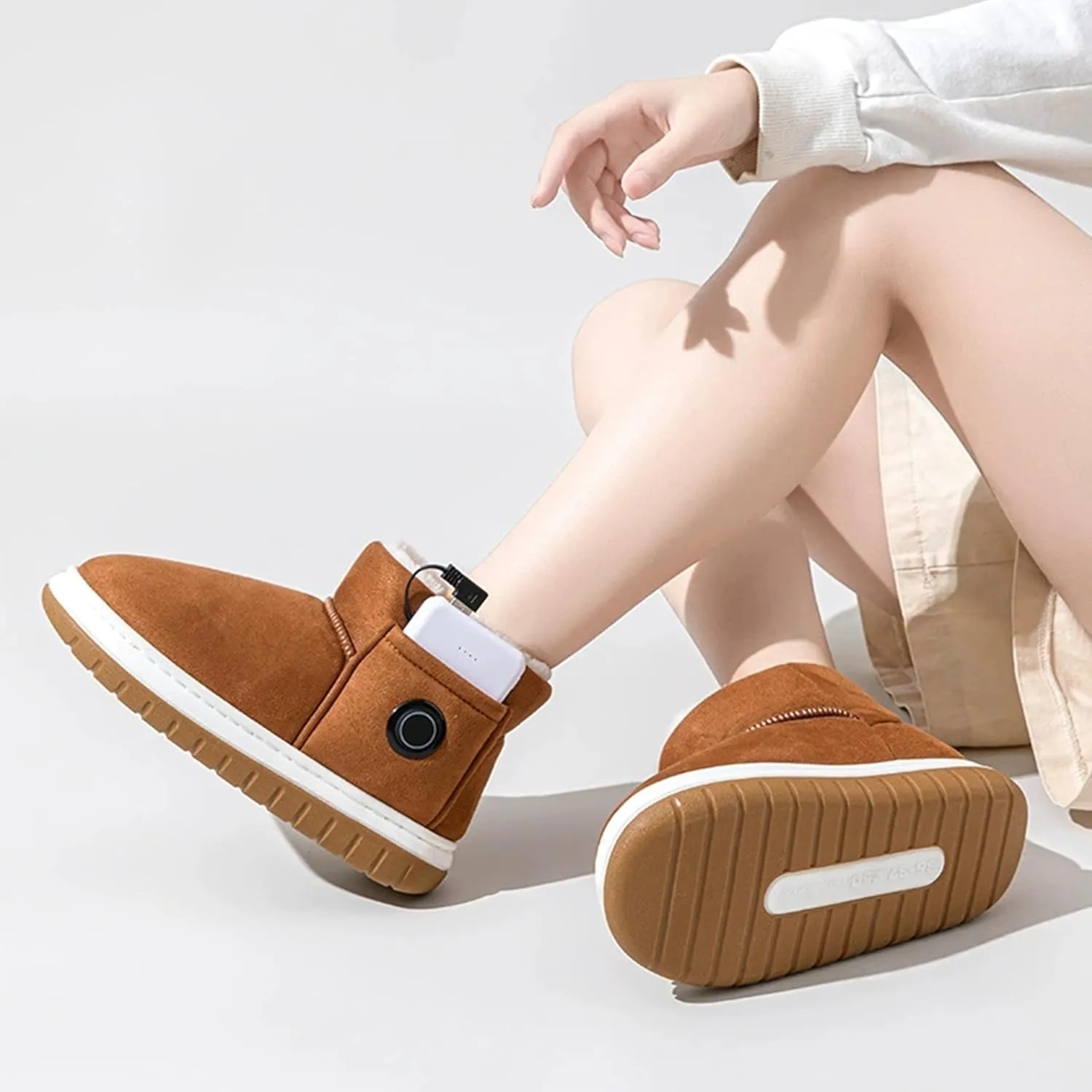 2025 New Heated Boots, Foot Warmer Women Shoes, Non-Slip Winter Snow Boots With 5000mAh Rechargeable Battery Electric Slippers, Unisex
