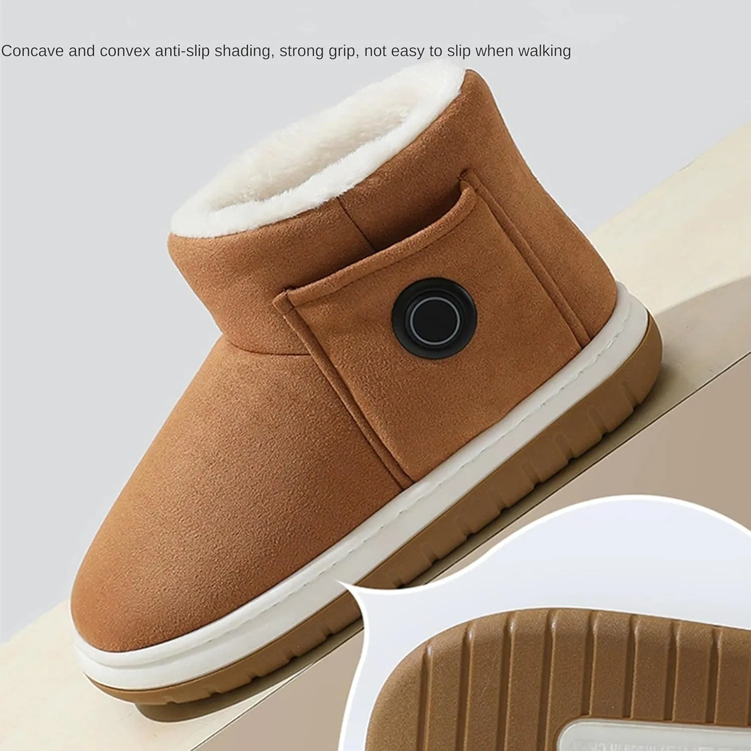 2025 New Heated Boots, Foot Warmer Women Shoes, Non-Slip Winter Snow Boots With 5000mAh Rechargeable Battery Electric Slippers, Unisex