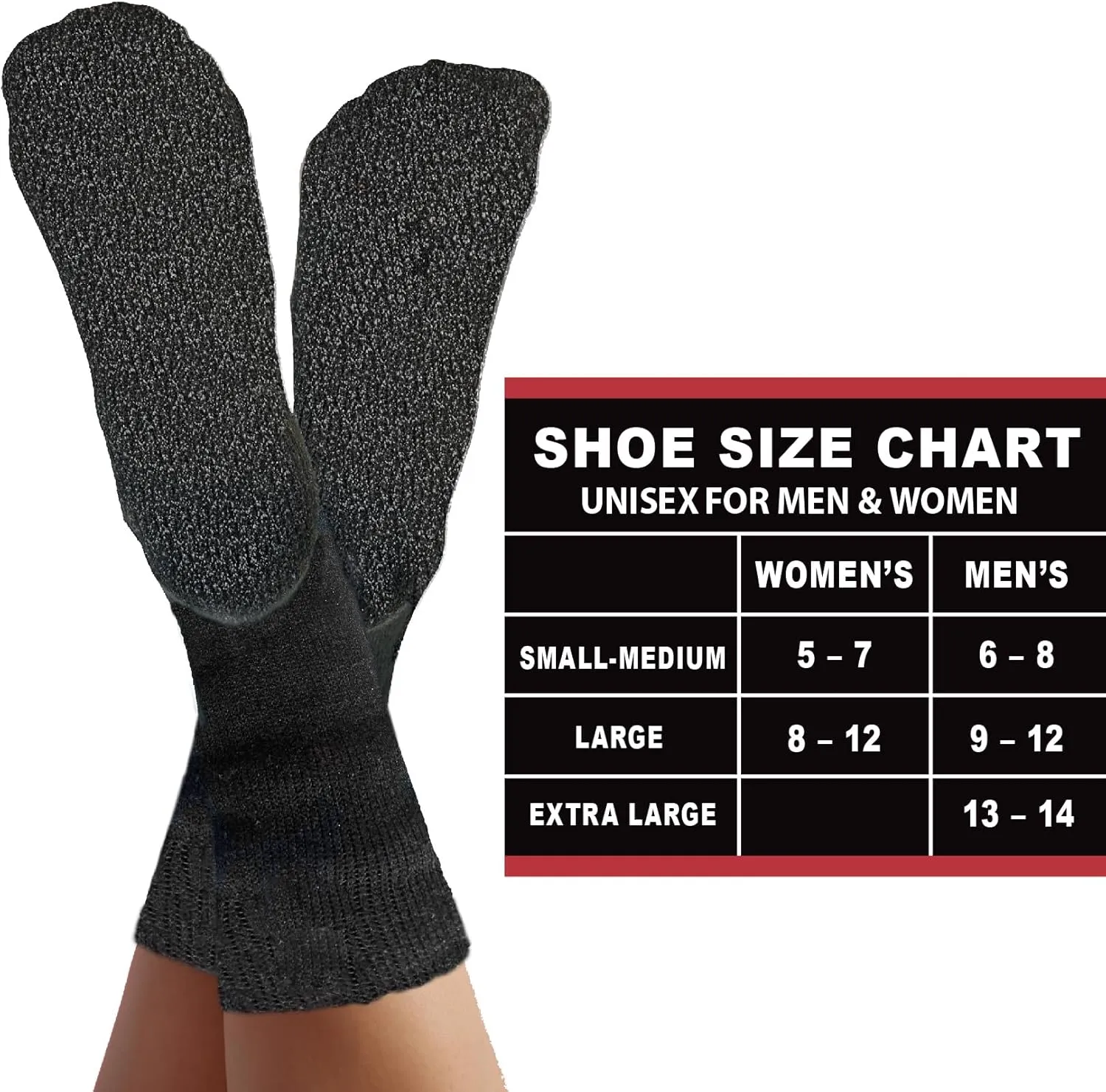 35° BELOW Thermal Insulated 1 or 3 Pk Socks for Men and Women, Designed with Soft Aluminized Loops to Keep Feet Warm and Cozy