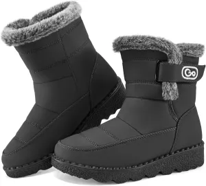 Ablanczoom Womens Winter Snow Boots With Warm Fur Lining Comfortable Booties Non Slip Waterproof Outdoor Shoes