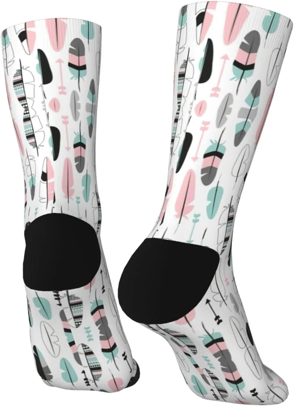 Adult Socks, feather Print Winter Warm Wool Socks for Women, Soft Cozy Socks, Knit Boots Socks for Men