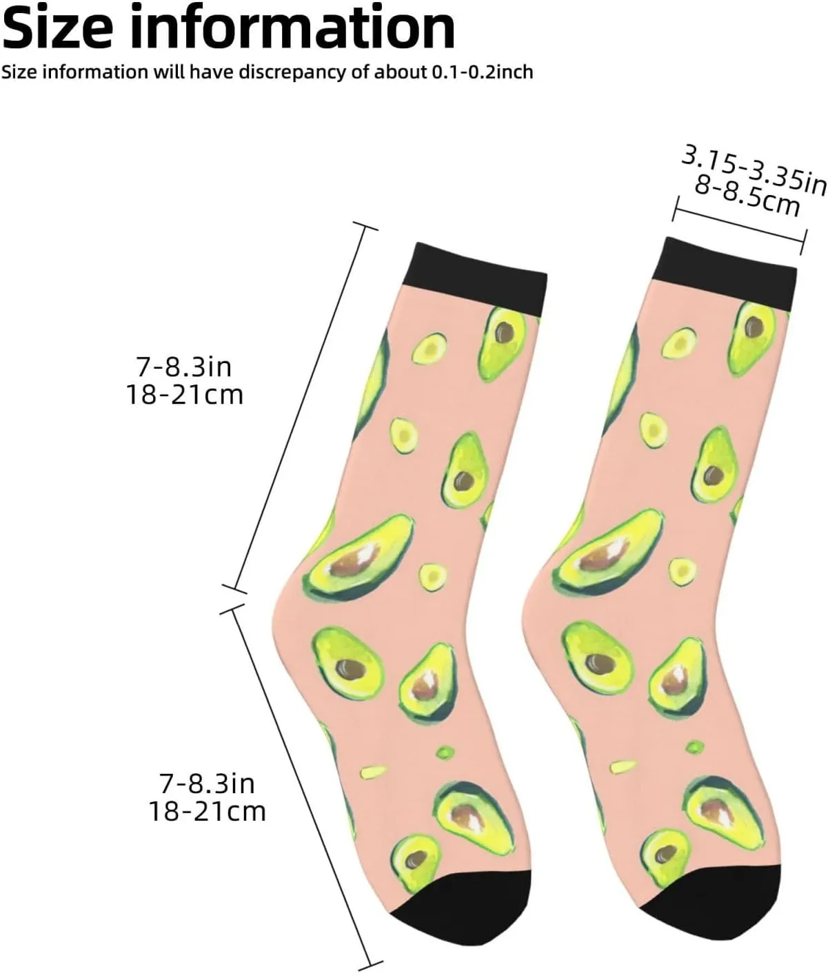 Adult Socks, Many avocado images Print Winter Warm Wool Socks for Women, Soft Cozy Socks, Knit Boots Socks for Men
