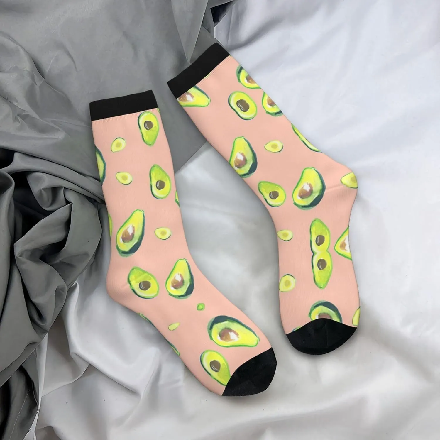 Adult Socks, Many avocado images Print Winter Warm Wool Socks for Women, Soft Cozy Socks, Knit Boots Socks for Men