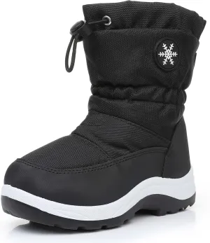 Ahannie Boys Girls Snow Boots Toddler Kids Winter Boots Water Resistant Warm Side Zipper Shoes(Toddler/Little Kid)