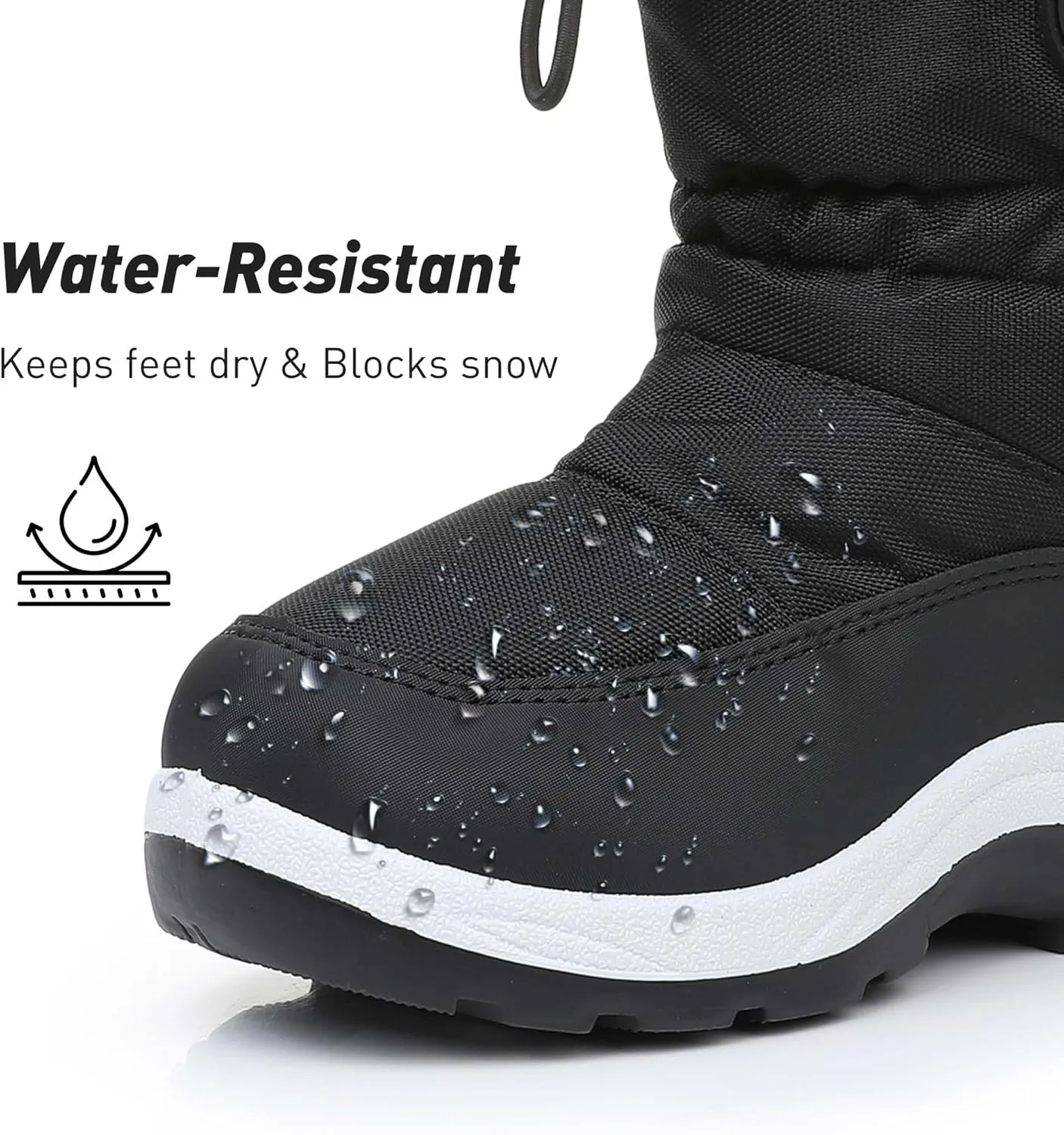 Ahannie Boys Girls Snow Boots Toddler Kids Winter Boots Water Resistant Warm Side Zipper Shoes(Toddler/Little Kid)