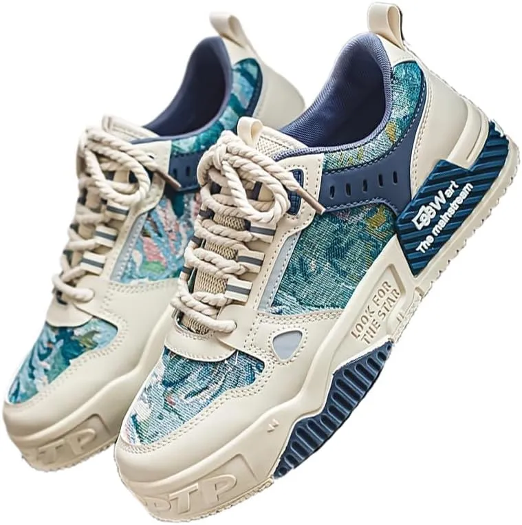 Alphabet Print Street Skate Shoes - Trendy Men's Skateboarding Footwear Non-Slip Laces, and Casual Style for Outdoor Activities - Street Fashion Enthusiasts Plus Size
