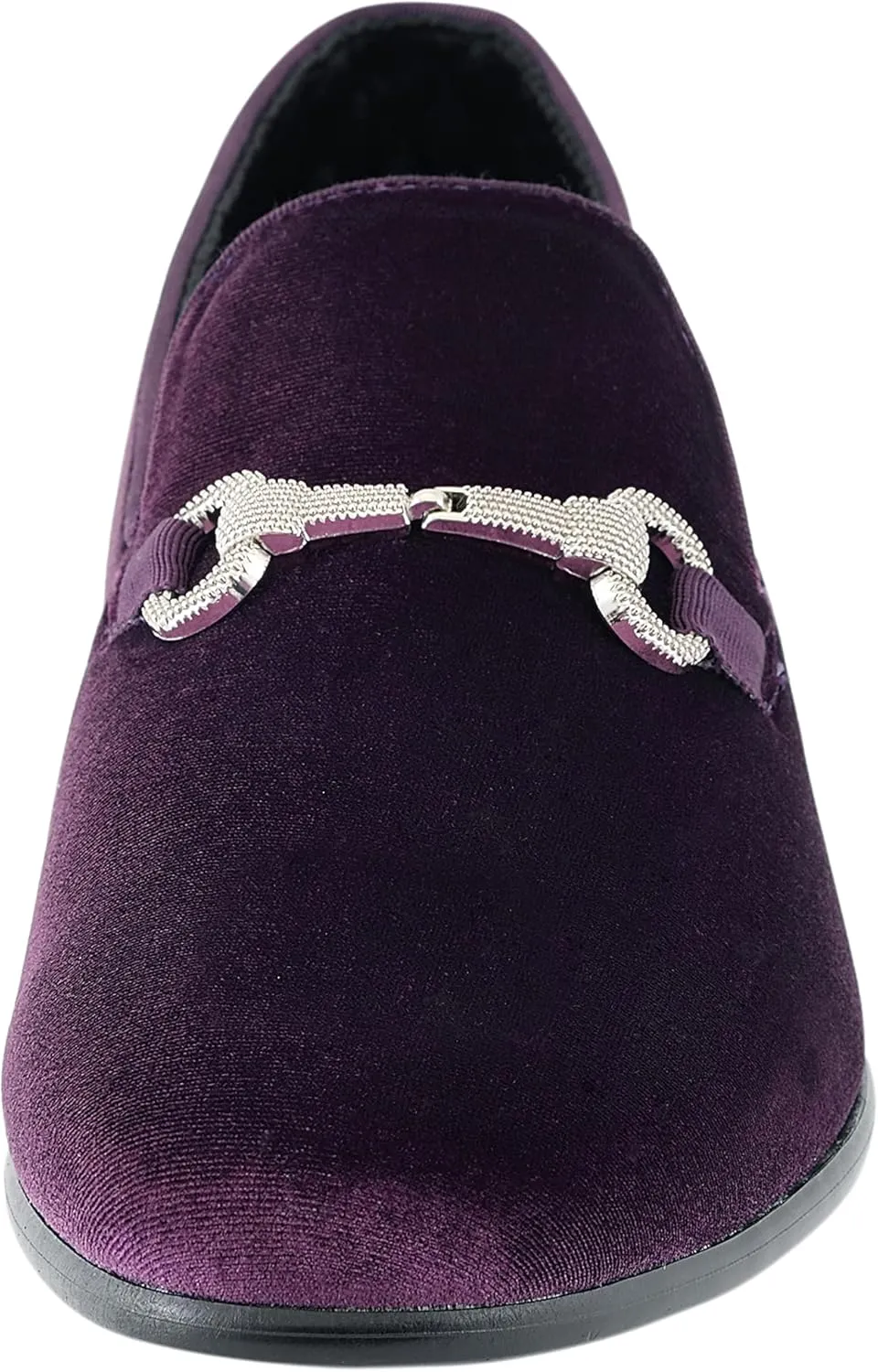 Amali Aller, Mens Casual Shoes - Loafers Men Slip on Shoes - Man Made Velvet Men's Slippers with Metal and Knitted Buckle - Mens Tuxedo Shoes