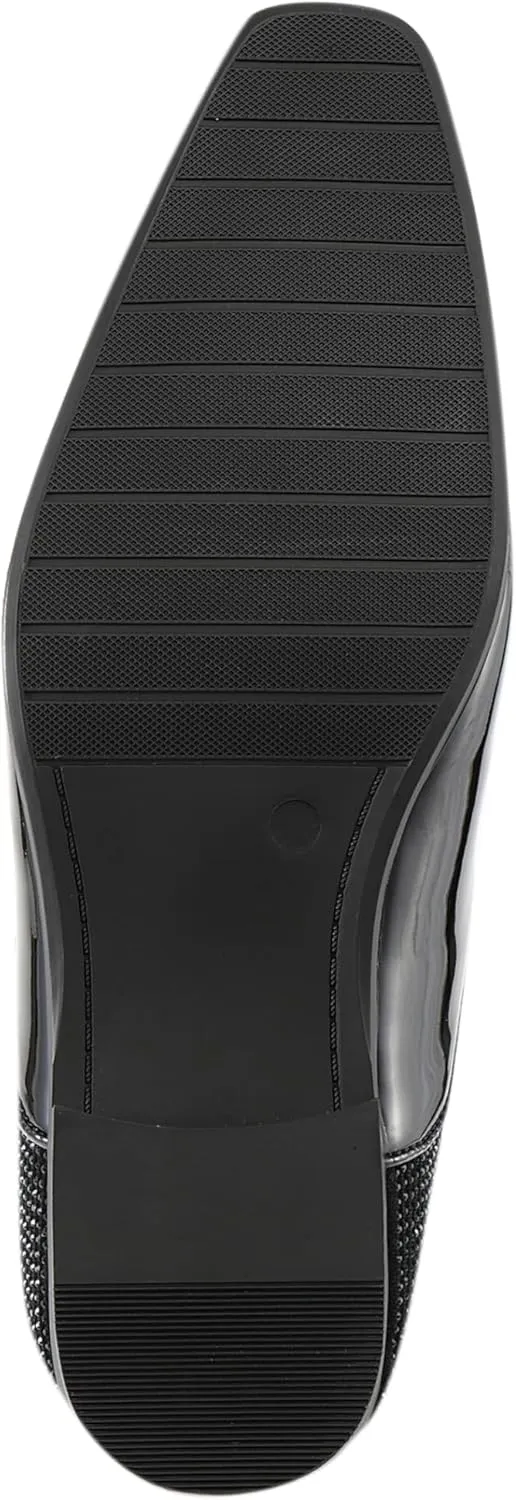 Amali Barnes Mens Dress Shoes Sparkly Glitter Encrusted Tuxedo Slip on Loafers for Men - The Original Smoking Men Dress Shoes Runs Large - GO 1/2 Size Down