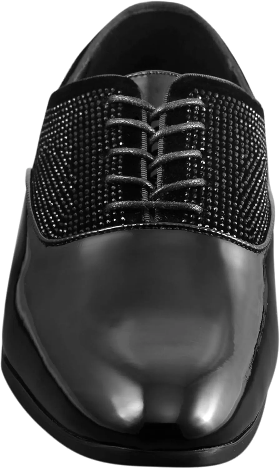 Amali Barnes Mens Dress Shoes Sparkly Glitter Encrusted Tuxedo Slip on Loafers for Men - The Original Smoking Men Dress Shoes Runs Large - GO 1/2 Size Down