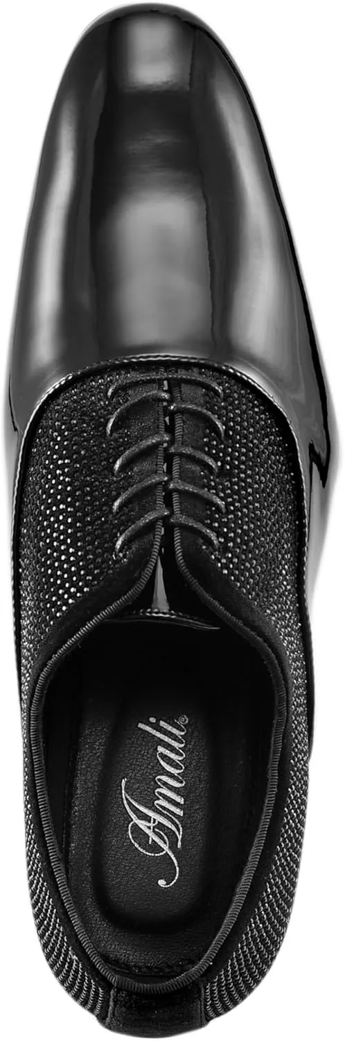 Amali Barnes Mens Dress Shoes Sparkly Glitter Encrusted Tuxedo Slip on Loafers for Men - The Original Smoking Men Dress Shoes Runs Large - GO 1/2 Size Down