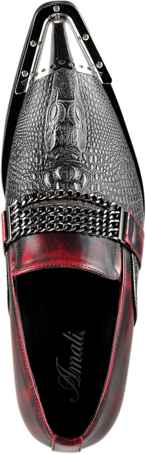 Amali Sparkling Smoking Slipper with Metal Tip - Men's Dress Shoes - Party Loafers for Men - Metallic Loafers for Men - Mens Disco Shoes - Designer Shoes