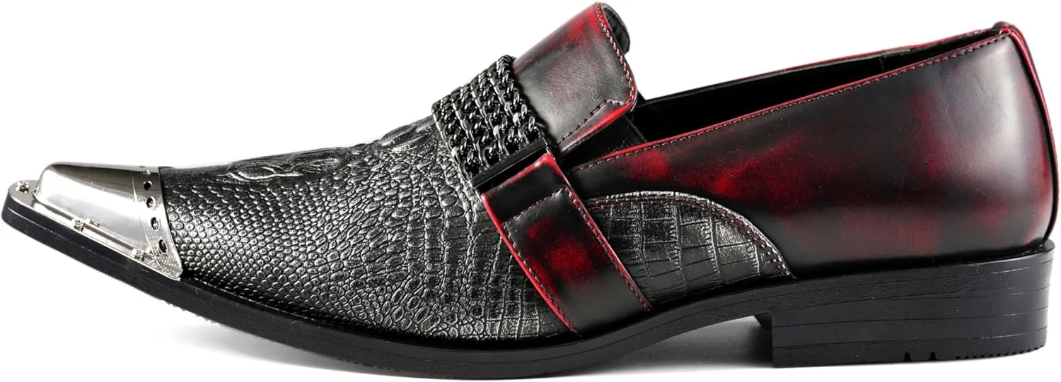 Amali Sparkling Smoking Slipper with Metal Tip - Men's Dress Shoes - Party Loafers for Men - Metallic Loafers for Men - Mens Disco Shoes - Designer Shoes