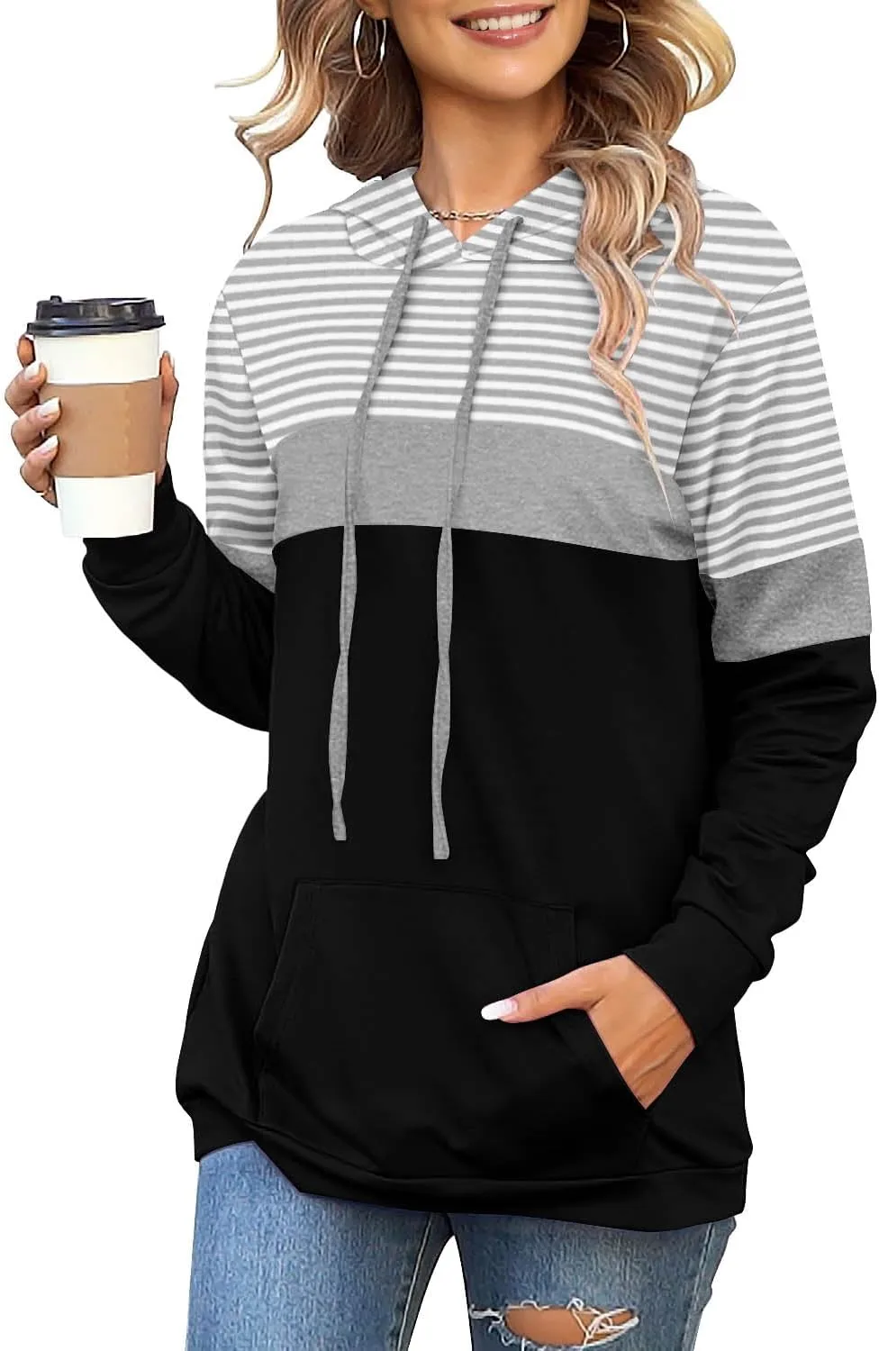 Angerella Hoodies for Women Camo Leopard Print Tops Pullover Hooded Sweatshirt Drawstring with Pocket