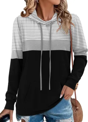 Angerella Hoodies for Women Camo Leopard Print Tops Pullover Hooded Sweatshirt Drawstring with Pocket