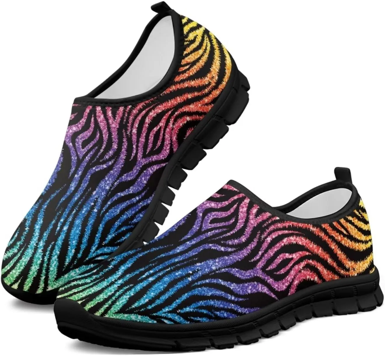 Animal Print Casual Shoes for Women Slip on Sneakers Hands Free Shoes for Outdoor Travel Shopping
