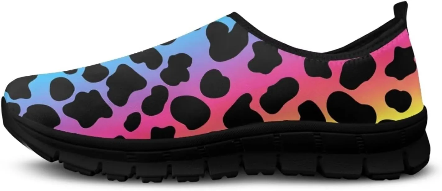 Animal Print Casual Shoes for Women Slip on Sneakers Hands Free Shoes for Outdoor Travel Shopping