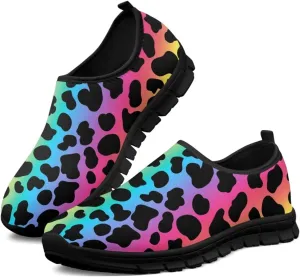 Animal Print Casual Shoes for Women Slip on Sneakers Hands Free Shoes for Outdoor Travel Shopping