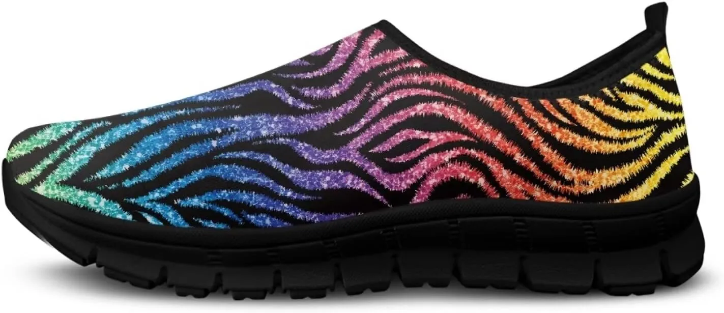 Animal Print Casual Shoes for Women Slip on Sneakers Hands Free Shoes for Outdoor Travel Shopping