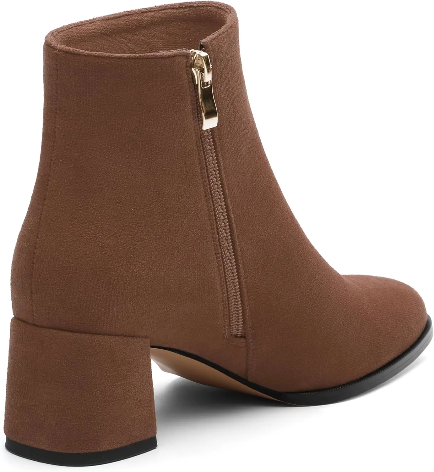 Ankle Boots for Women Low Heel Suede Wide Width Chunky Short Booties Comfortable Fashion Work Winter Boots 2 Inch