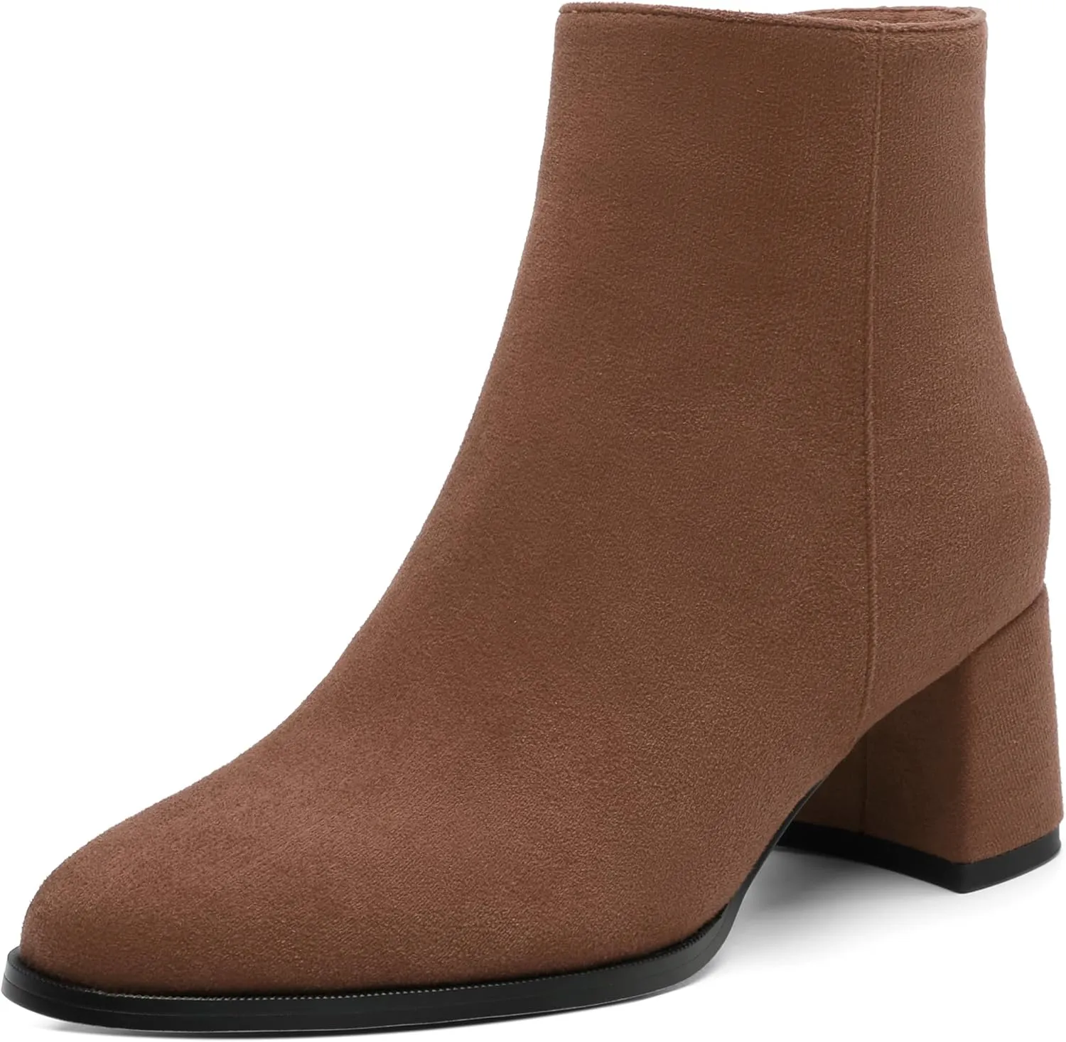 Ankle Boots for Women Low Heel Suede Wide Width Chunky Short Booties Comfortable Fashion Work Winter Boots 2 Inch