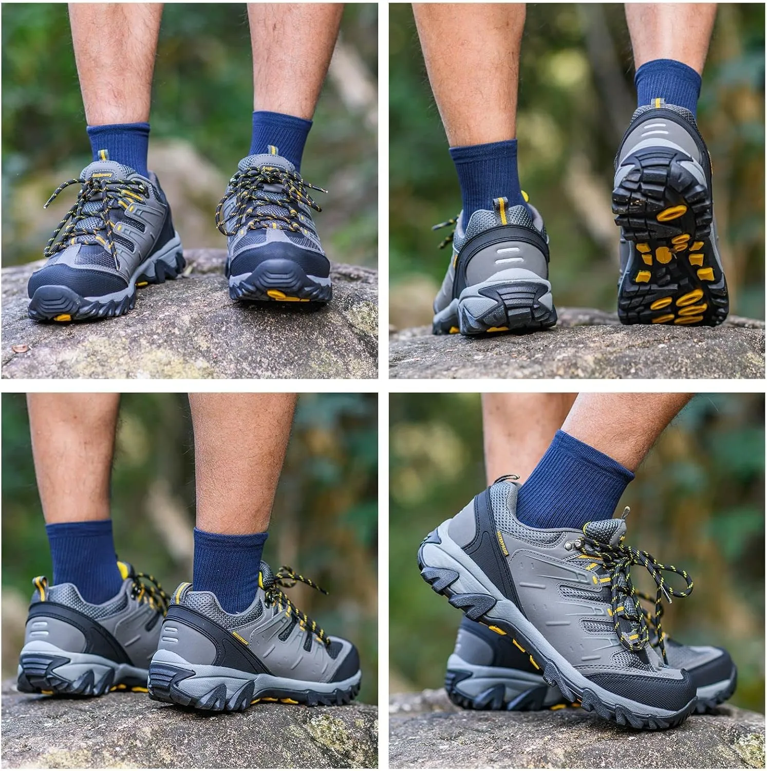 Ansbowey Hiking Shoes Men's Waterproof Low Top Lightweight Breathable Non-Slip Trekking Trail Outdoor Sport Sneakers for Unisex-Adults 6.5 US