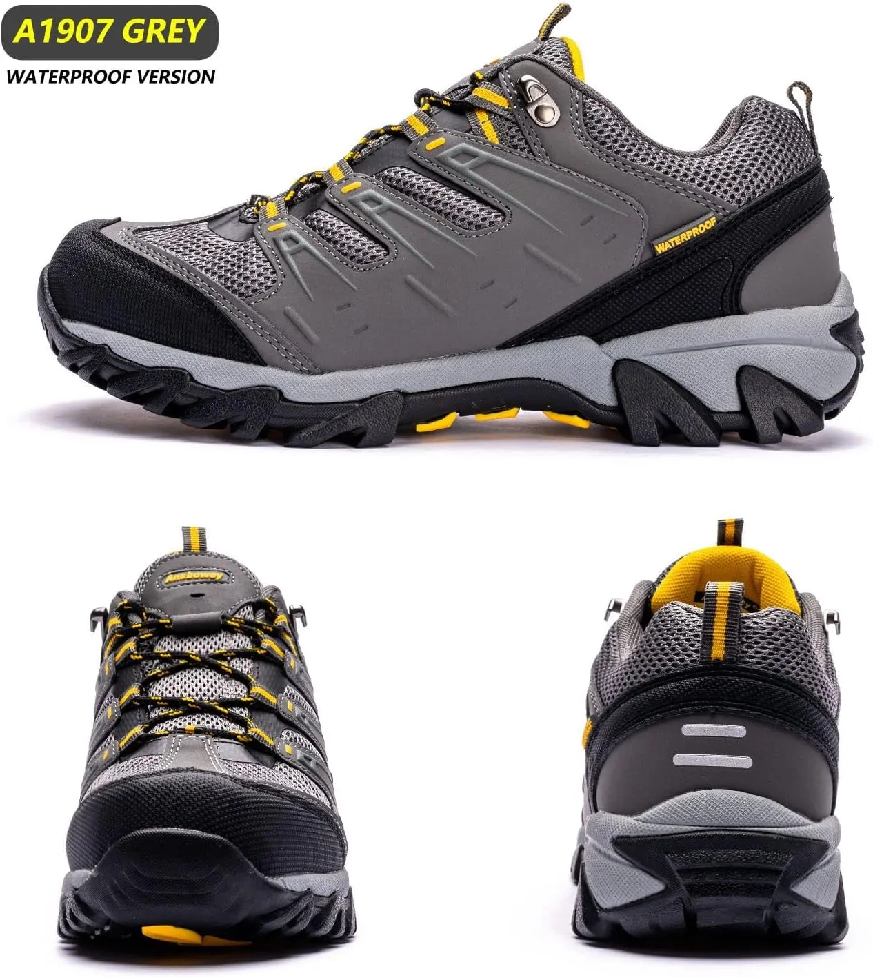 Ansbowey Hiking Shoes Men's Waterproof Low Top Lightweight Breathable Non-Slip Trekking Trail Outdoor Sport Sneakers for Unisex-Adults 6.5 US