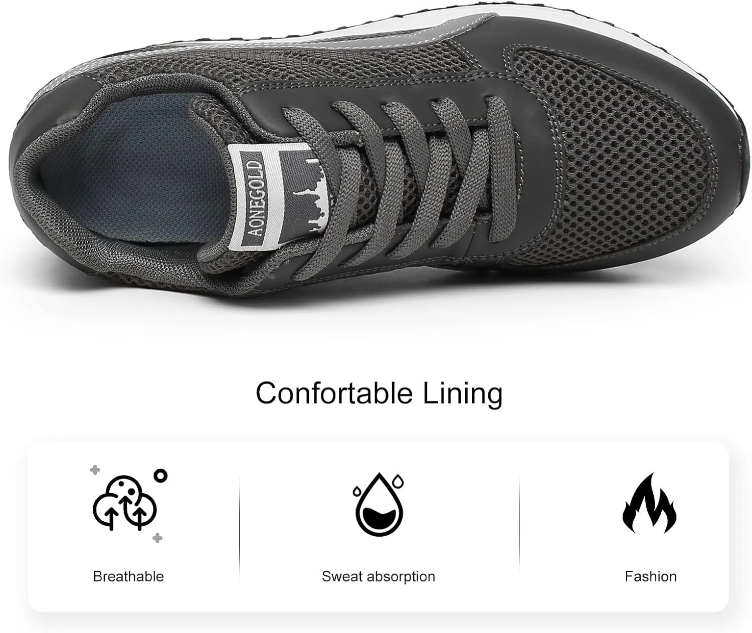 AONEGOLD Women's Fashion Sneakers for Mom Day Gifts Women's Platform Sneakers Wedges High Top Lace Up Shoes Increase Fashion Sneakers for Womens Girls