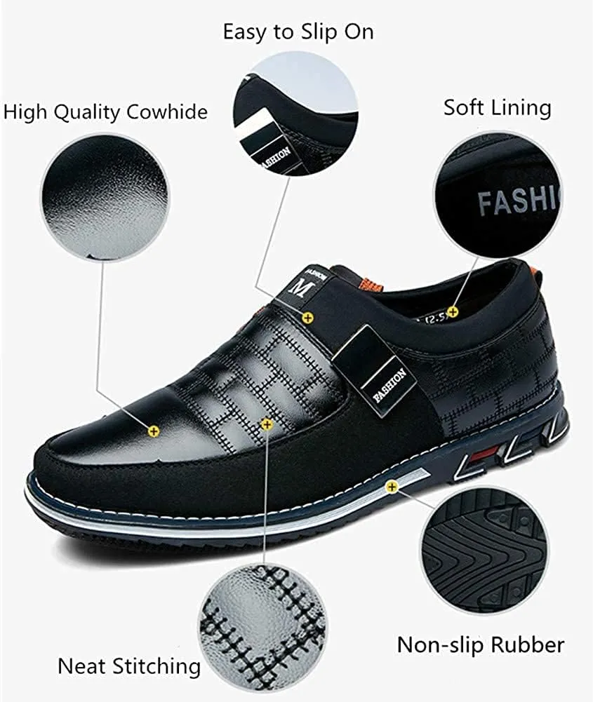 Asifn Men Casual Shoes Leather Slip On Moccasins Hiking Dress Sneakers Casuales Penny Loafers Comfort Driving Fashion