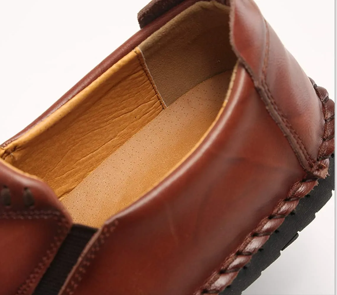 Asifn Men's Casual Driving Leather Loafers Summer Business Brogue Breathable Comfort Sport Walking Handmade Moccasin