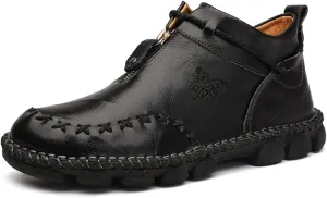 Asifn Men's Zip Driving Business Loafers Brogue Breathable Comfort Casual Walking Leather Moccasin Shoes