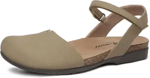 Athlefit Women's Closed Toe Sandals Comfort Cork Footbed Arch Support Flat Sandals