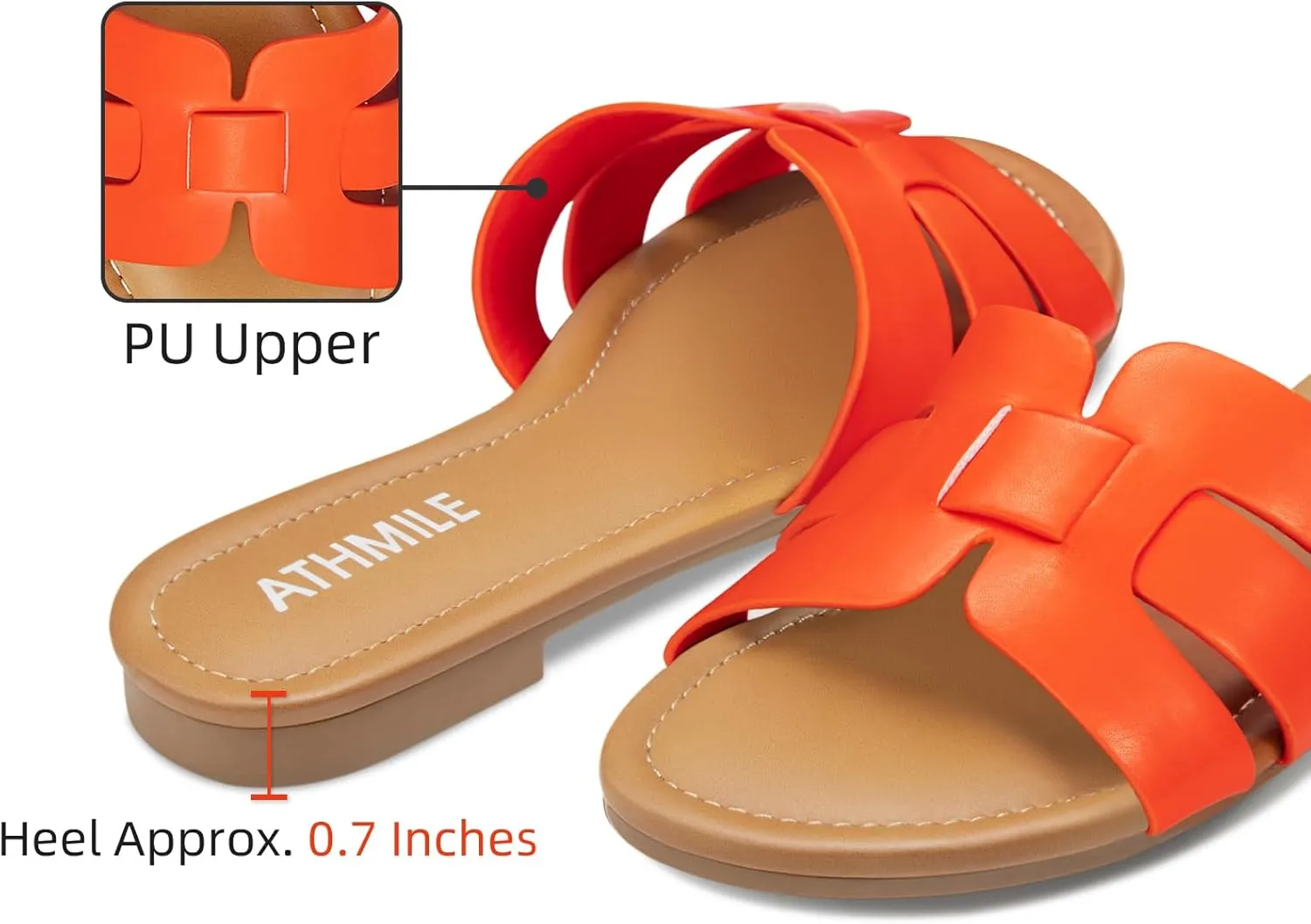 ATHMILE Sandals for Women 2025 Vacation Womens Sandals Dressy Summer Flats Sandals Women Slides for Party Wedding Beach