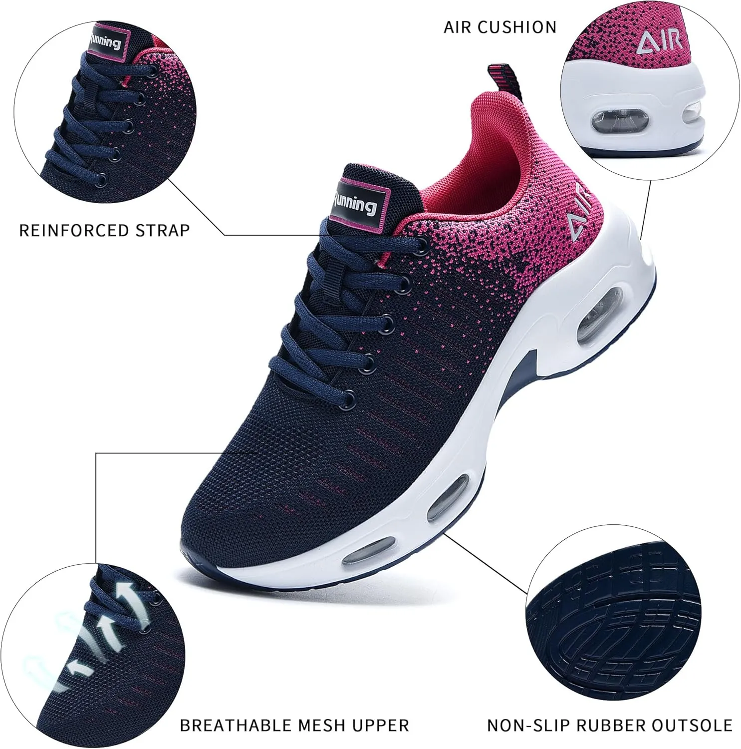 AUPERF Womens Tennis Shoes Athletic Running Walking Shoe Lightweight Fashion Sneakers for Workout Gym Sports Jogging Size 5.5-11