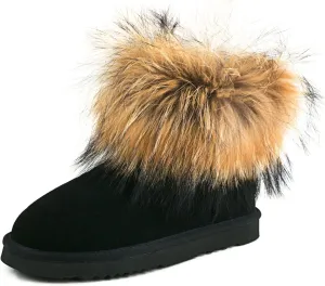 AUSLAND Women's Snow Boots Fur Boots Ankle Short 99251