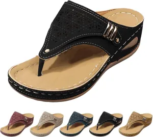 Avylays Orthopedic Sandals for Women Breathable Mesh Hollow Sports Sandals Wedge Heel Flip Flops Summer Casual Slides
