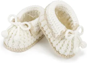 Baby Booties Newborn Infant Shoes Hand Crochet Knit Cotton Soft Cozy Boots for Boy Girl