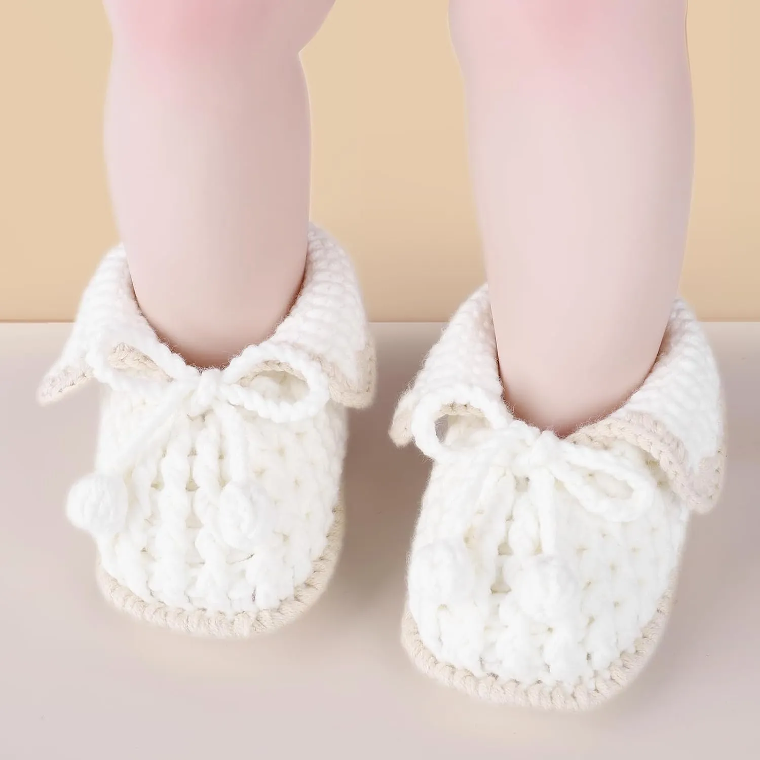 Baby Booties Newborn Infant Shoes Hand Crochet Knit Cotton Soft Cozy Boots for Boy Girl