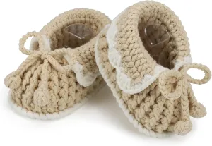 Baby Booties Newborn Infant Shoes Hand Crochet Knit Cotton Soft Cozy Boots for Boy Girl