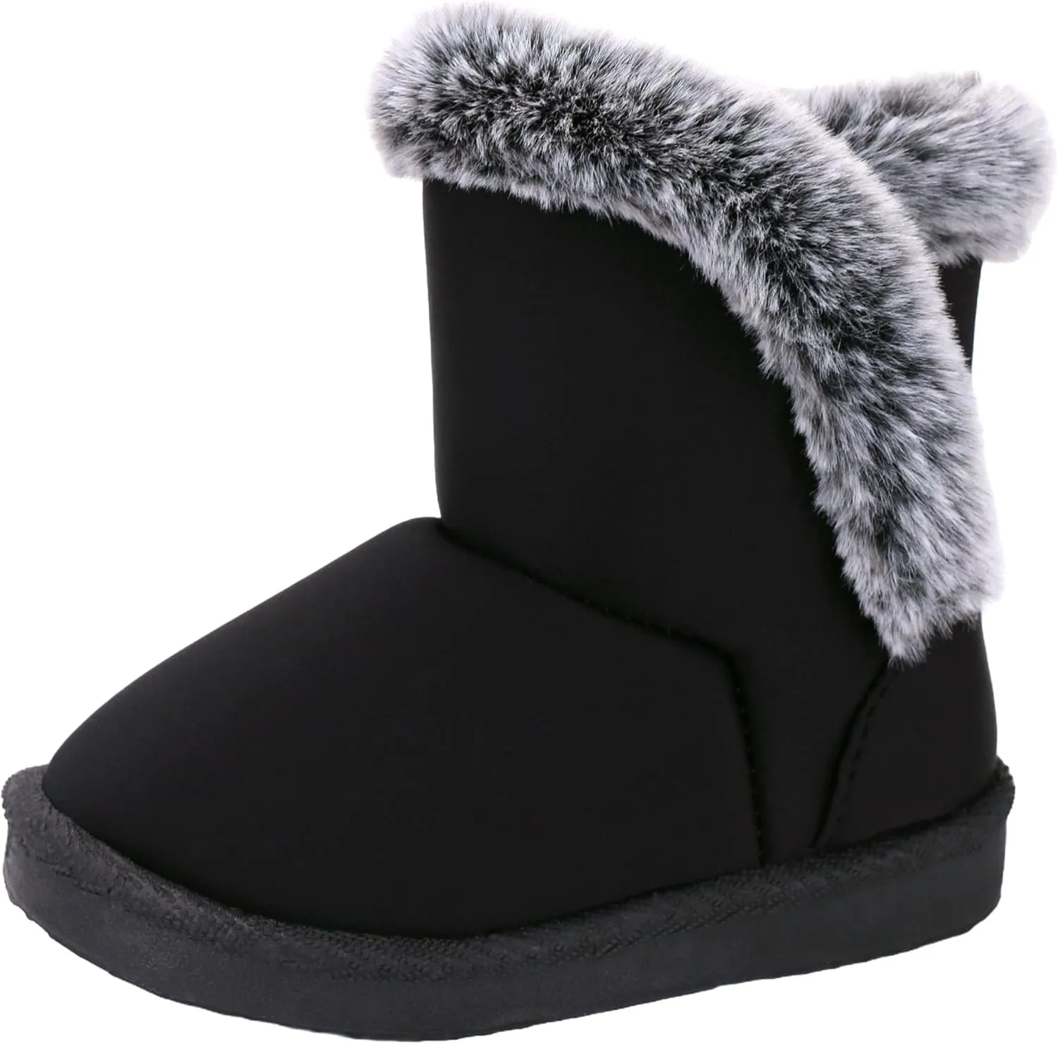 Baby Girls Winter Boots Toddler Kid Fashion Fur Lined Lightweight Warm Snow Boots for Everyday Wear