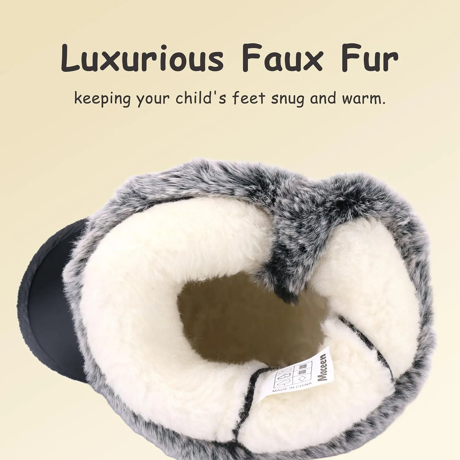 Baby Girls Winter Boots Toddler Kid Fashion Fur Lined Lightweight Warm Snow Boots for Everyday Wear