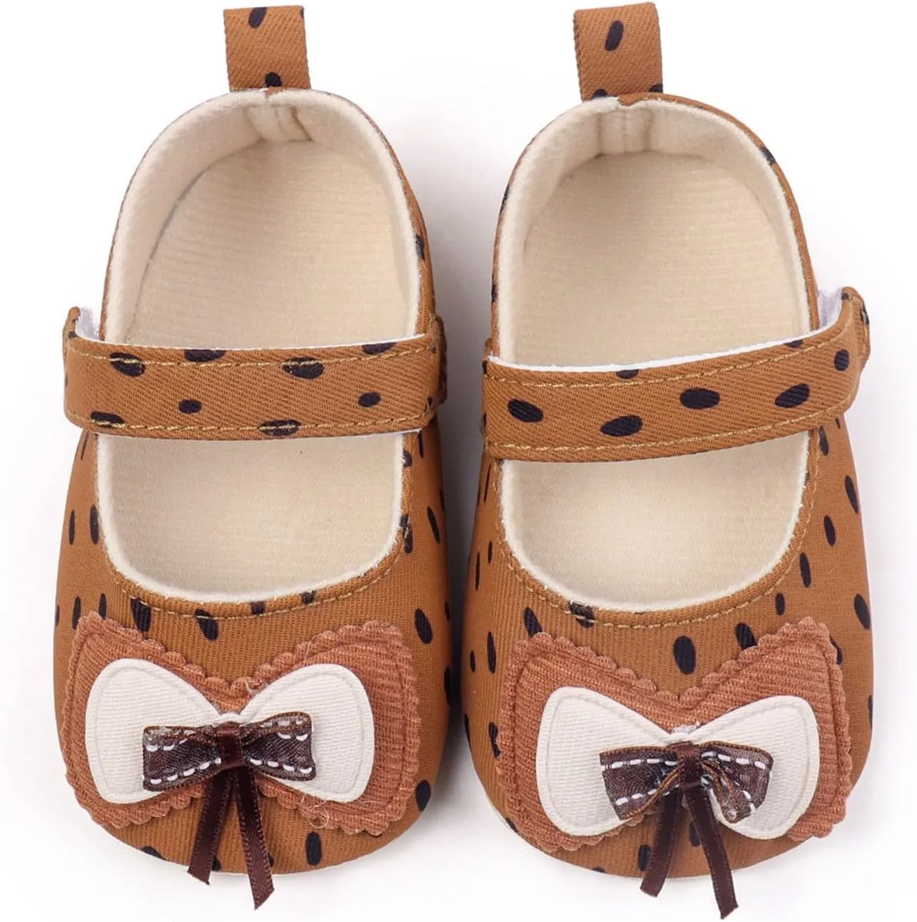 Baby Infant Girls Canvas Sandals Bow Closed Toe Ankle Strap Shoes Newborn Indoor First Walking Cute Non Slip Sandals