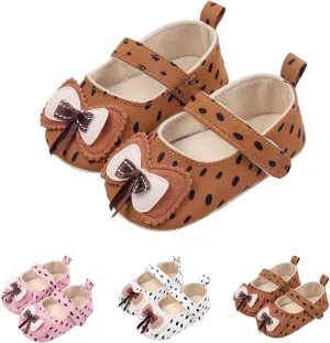 Baby Infant Girls Canvas Sandals Bow Closed Toe Ankle Strap Shoes Newborn Indoor First Walking Cute Non Slip Sandals
