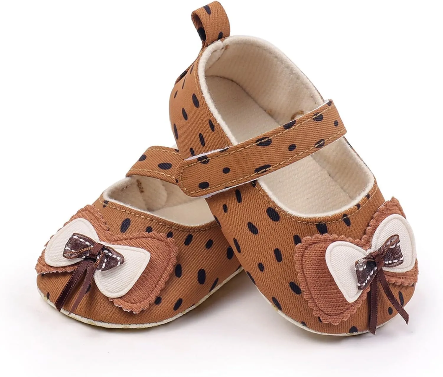 Baby Infant Girls Canvas Sandals Bow Closed Toe Ankle Strap Shoes Newborn Indoor First Walking Cute Non Slip Sandals