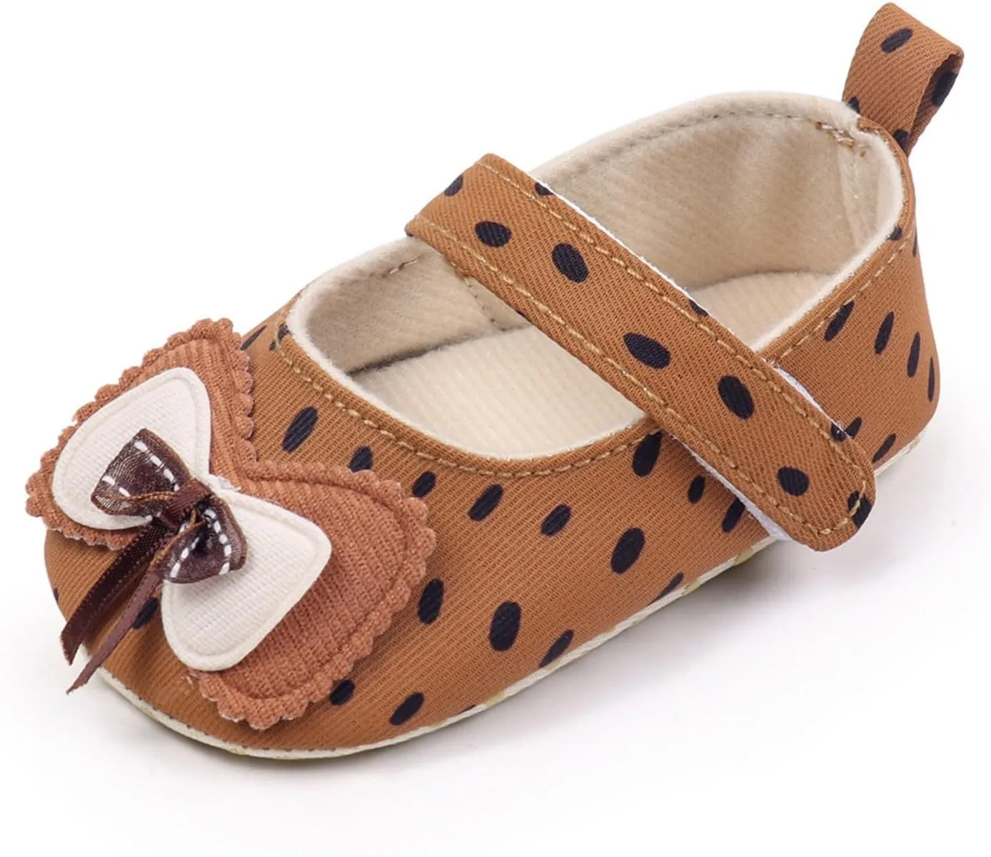 Baby Infant Girls Canvas Sandals Bow Closed Toe Ankle Strap Shoes Newborn Indoor First Walking Cute Non Slip Sandals