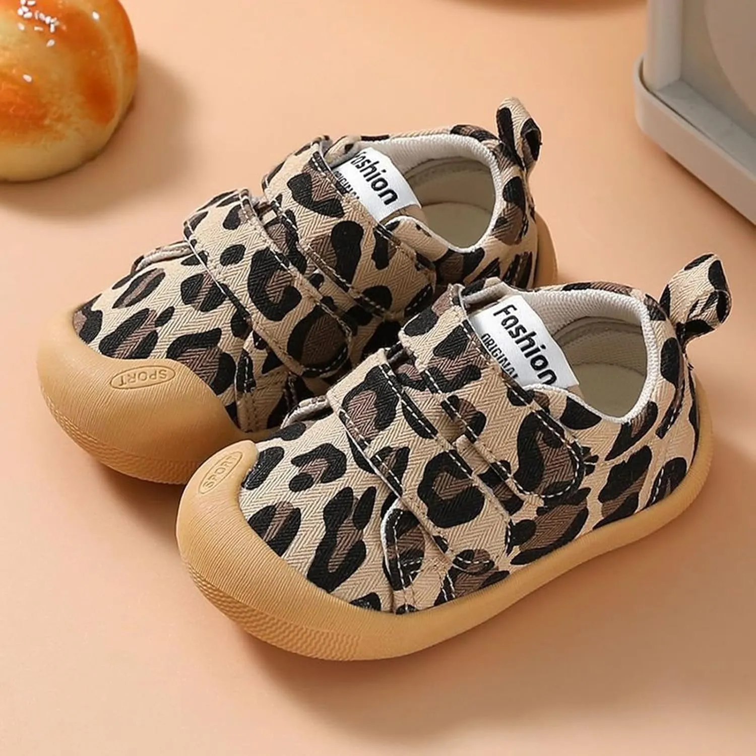 Baby Leopard Platform Canvas Shoes Unisex Boys Girls First Walking Shoes, Infant Non Slip Soft Sole Boy Big Snow Boots