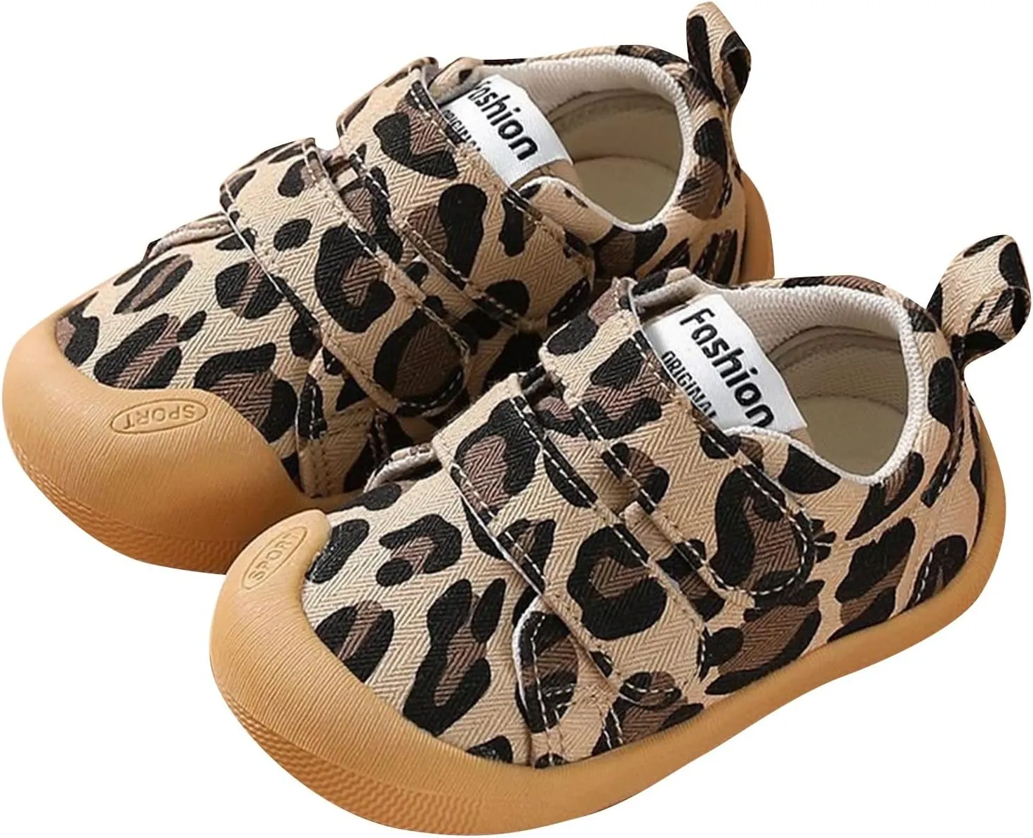 Baby Leopard Platform Canvas Shoes Unisex Boys Girls First Walking Shoes, Infant Non Slip Soft Sole Boy Big Snow Boots