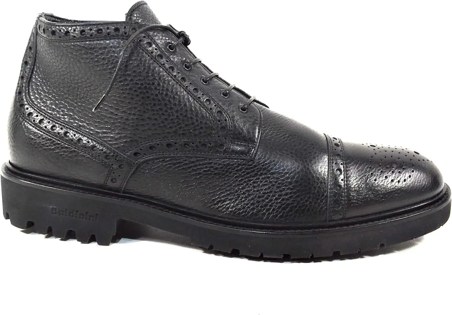 Baldinini Men's Black Leather Chukka Boots with Fur Lining, Winter
