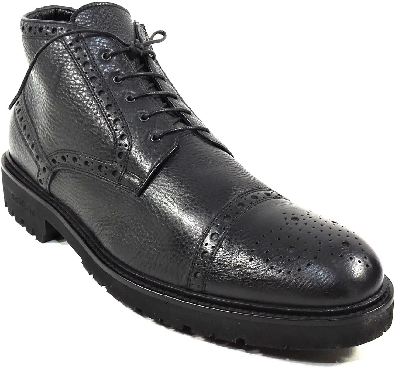 Baldinini Men's Black Leather Chukka Boots with Fur Lining, Winter